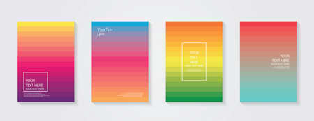 Dynamic colorful gradients. Future geometric patterns. Blue, pink, yellow, green, orange, purple placard poster template. Minimal modern cover design.のイラスト素材