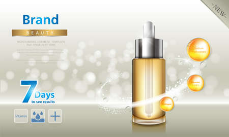 cosmetic cream and body lotion poster premium skin care products vector design.のイラスト素材