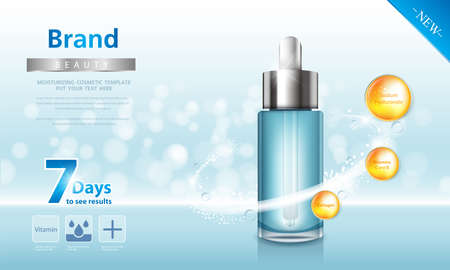 cosmetic cream and body lotion poster premium skin care products vector design.のイラスト素材