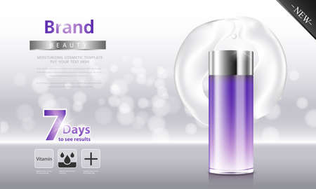cosmetic cream and body lotion poster premium skin care products vector design.のイラスト素材