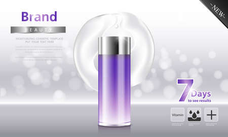 cosmetic cream and body lotion poster premium skin care products vector design.のイラスト素材