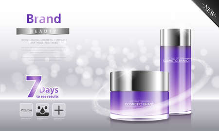 cosmetic cream and body lotion poster premium skin care products vector design.のイラスト素材