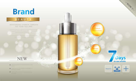 cosmetic cream and body lotion poster premium skin care products vector design.のイラスト素材