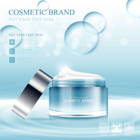 cosmetic cream and body lotion poster premium skin care products vector design.のイラスト素材