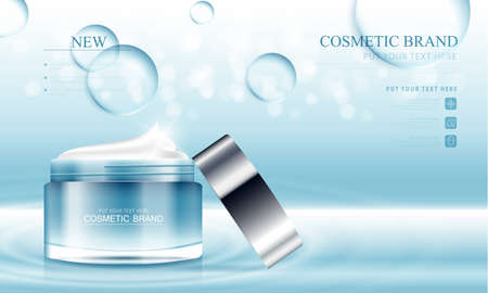 cosmetic cream and body lotion poster premium skin care products vector design.のイラスト素材