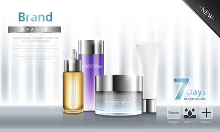 cosmetic cream and body lotion poster premium skin care products vector design.のイラスト素材