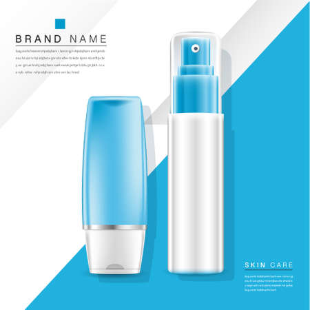 cosmetic cream and body lotion poster premium skin care products vector design.のイラスト素材