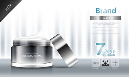 cosmetic cream and body lotion poster premium skin care products vector design.のイラスト素材