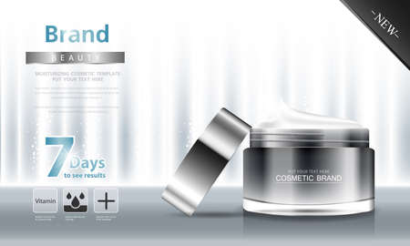 cosmetic cream and body lotion poster premium skin care products vector design.のイラスト素材