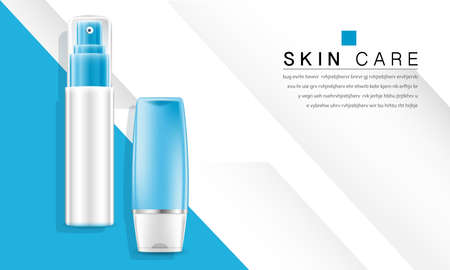 cosmetic cream and body lotion poster premium skin care products vector design.のイラスト素材