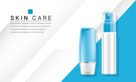 cosmetic cream and body lotion poster premium skin care products vector design.のイラスト素材
