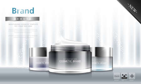 cosmetic cream and body lotion poster premium skin care products vector design.のイラスト素材