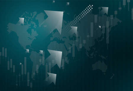 Financial stock market graph on stock market investment trading, Bullish point, Bearish point. trend of graph for business idea and all art work design. vector illustration.のイラスト素材