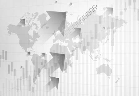 Financial stock market graph on stock market investment trading, Bullish point, Bearish point. trend of graph for business idea and all art work design. vector illustration.のイラスト素材