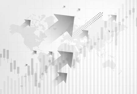 Financial stock market graph on stock market investment trading, Bullish point, Bearish point. trend of graph for business idea and all art work design. vector illustration.のイラスト素材