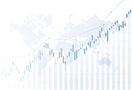 Financial stock market graph on stock market investment trading, Bullish point, Bearish point. trend of graph for business idea and all art work design. vector illustration.のイラスト素材