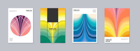 Artistic covers or poster design. Creative colours backgrounds vector designのイラスト素材
