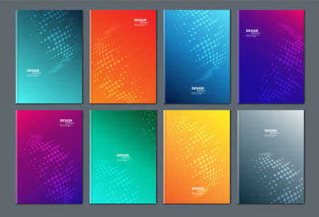 Technology dot modern abstract composition. Text frame surface. brochure cover design. Title sheet model set. Front page font. vector design.のイラスト素材