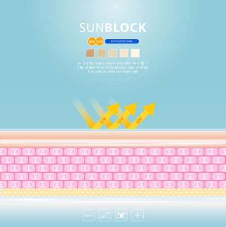 UV reflection skin after protection vector design.のイラスト素材