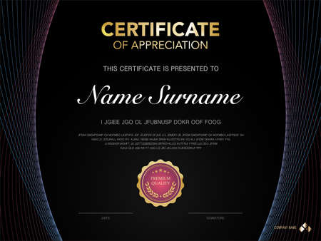 diploma certificate template red and gold color with luxury and modern style vector image, suitable for appreciation.  Vector illustration.のイラスト素材