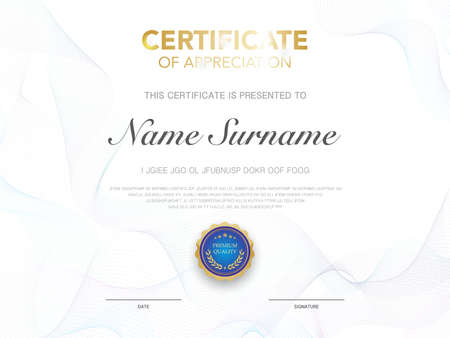 diploma certificate template red and gold color with luxury and modern style vector image, suitable for appreciation.  Vector illustration.のイラスト素材