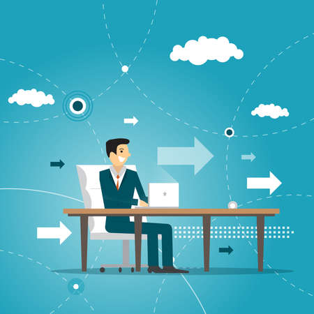businessman is helping hand to success. business concept illustration.のイラスト素材