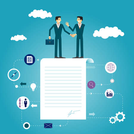 businessman is helping hand to success. business concept illustration.のイラスト素材