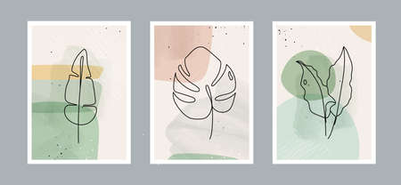 Abstract arts background with different shapes for wall decoration, postcard or brochure cover design. Vector illustrations.のイラスト素材