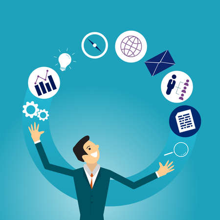 businessman is helping hand to success. business concept.のイラスト素材