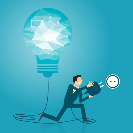 Business illustration concept of businessman advertising. business concept.のイラスト素材