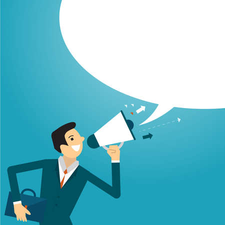 Business illustration concept of businessman advertising. business concept.のイラスト素材
