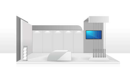 Booth template. corporate identity. creative exhibition stand vector illustration.のイラスト素材