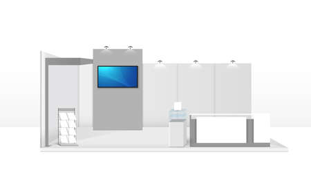 Booth template. corporate identity. creative exhibition stand vector illustration.のイラスト素材