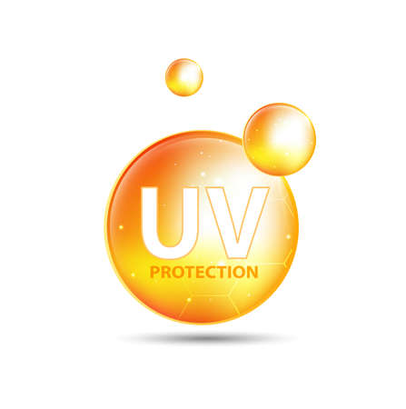 UV protection or ultraviolet sunblock icon. Vector illustration designのイラスト素材