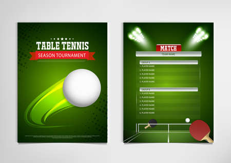 table Tennis tournament. poster or banner vector template design.のイラスト素材