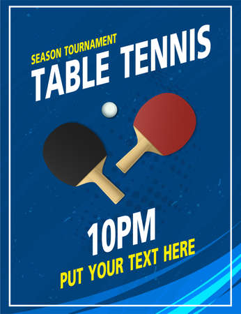 Ping Pong or table Tennis tournament. poster or banner vector template design.のイラスト素材