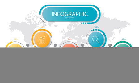 presentation business info-graphic template, abstract infographics number options template,used for web design, business step options, banner. Vector illustration.のイラスト素材