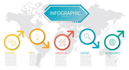 presentation business info-graphic template, abstract infographics number options template,used for web design, business step options, banner. Vector illustration.のイラスト素材