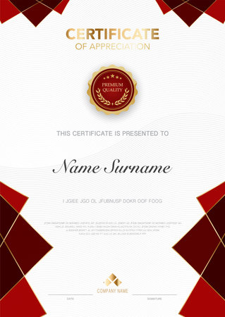 diploma certificate template blue and gold color with luxury and modern style vector image, suitable for appreciation.  Vector illustrationのイラスト素材