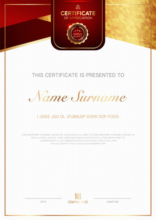 diploma certificate template black and gold color with luxury and modern style vector image.のイラスト素材
