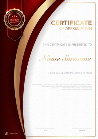 diploma certificate template black and gold color with luxury and modern style vector image.のイラスト素材