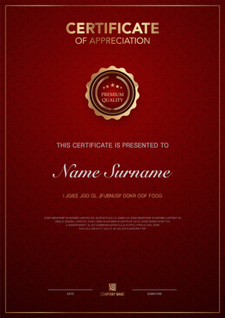 diploma certificate template blue and gold color with luxury and modern style vector image, suitable for appreciation.  Vector illustrationのイラスト素材