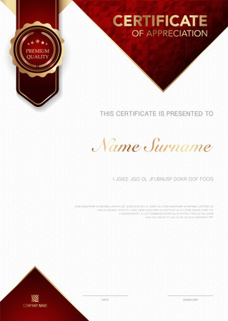 diploma certificate template black and gold color with luxury and modern style vector image.のイラスト素材