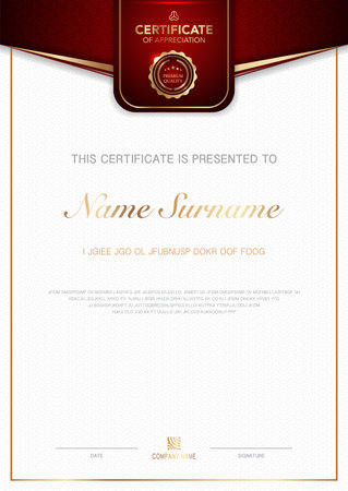 diploma certificate template black and gold color with luxury and modern style vector image.のイラスト素材