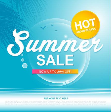 summer sale template banner or poster, sale and discounts. vector designのイラスト素材