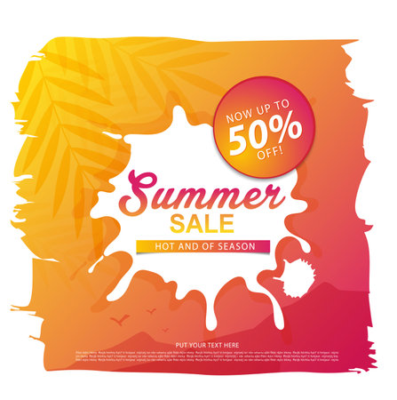 summer sale template banner or poster, sale and discounts. vector designのイラスト素材