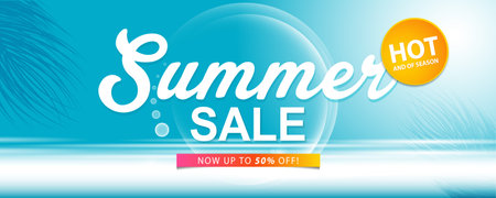 summer sale template banner or poster, sale and discounts. vector designのイラスト素材