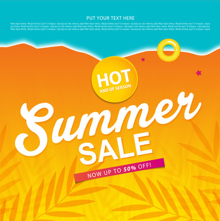 summer sale template banner or poster, sale and discounts. vector designのイラスト素材