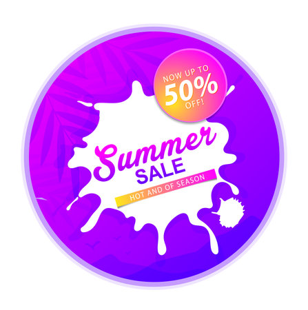 summer sale template banner or poster, sale and discounts. vector designのイラスト素材