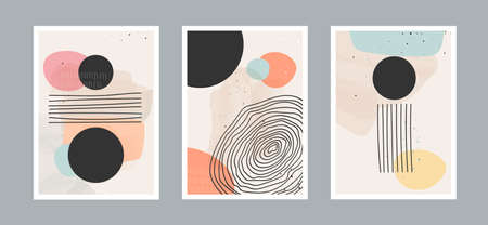 Abstract arts background with different shapes for wall decoration, postcard or brochure cover design. Vector  illustrations design.のイラスト素材